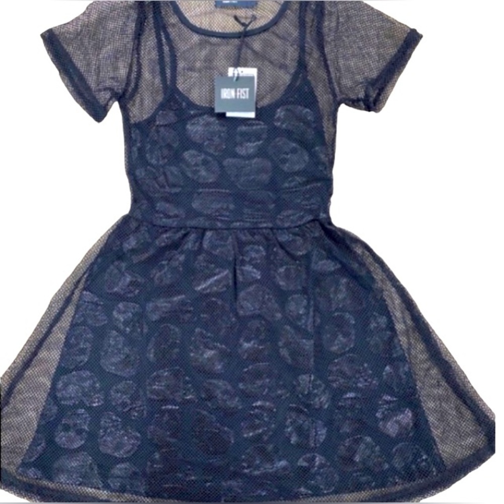 Iron Fist Women’s Skullz club mesh dress XS NWT